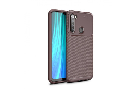 Newface Xiaomi Redmi Note 8 Kılıf Focus Karbon Silikon - Kahverengi