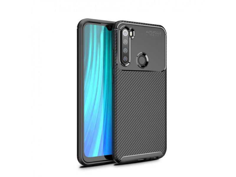 Newface Xiaomi Redmi Note 8 Kılıf Focus Karbon Silikon - Siyah