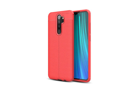 Newface Xiaomi Redmi Note 8 Pro Kılıf Focus Derili Silikon - Kırmızı