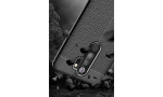 Newface Xiaomi Redmi Note 8 Pro Kılıf Focus Derili Silikon - Siyah
