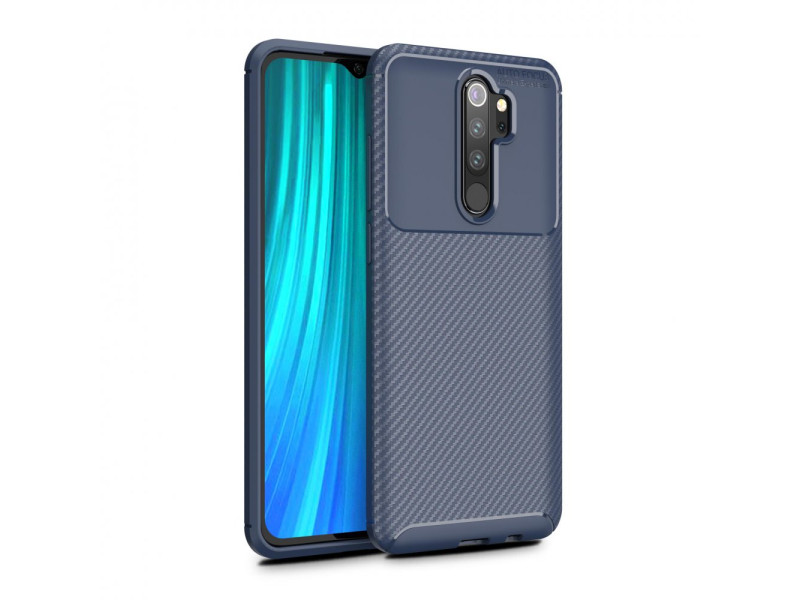 Newface Xiaomi Redmi Note 8 Pro Kılıf Focus Karbon Silikon - Lacivert