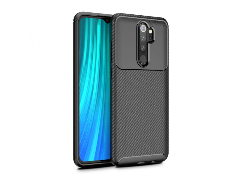 Newface Xiaomi Redmi Note 8 Pro Kılıf Focus Karbon Silikon - Siyah