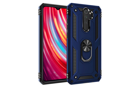 Newface Xiaomi Redmi Note 8 Pro Kılıf Sofya Yüzüklü Silikon Kapak - Lacivert