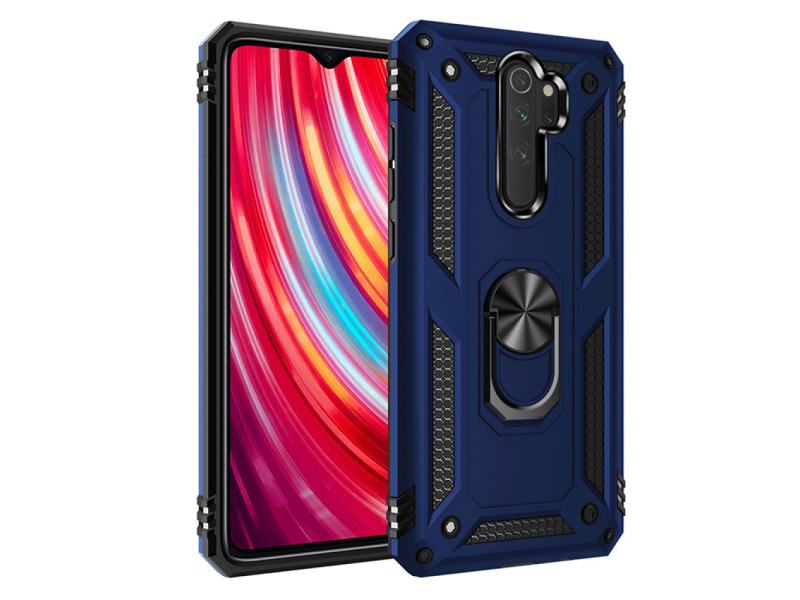 Newface Xiaomi Redmi Note 8 Pro Kılıf Sofya Yüzüklü Silikon Kapak - Lacivert