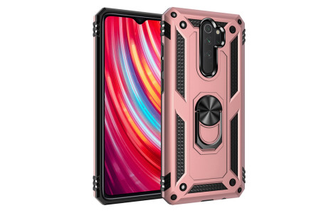 Newface Xiaomi Redmi Note 8 Pro Kılıf Sofya Yüzüklü Silikon Kapak - Rose