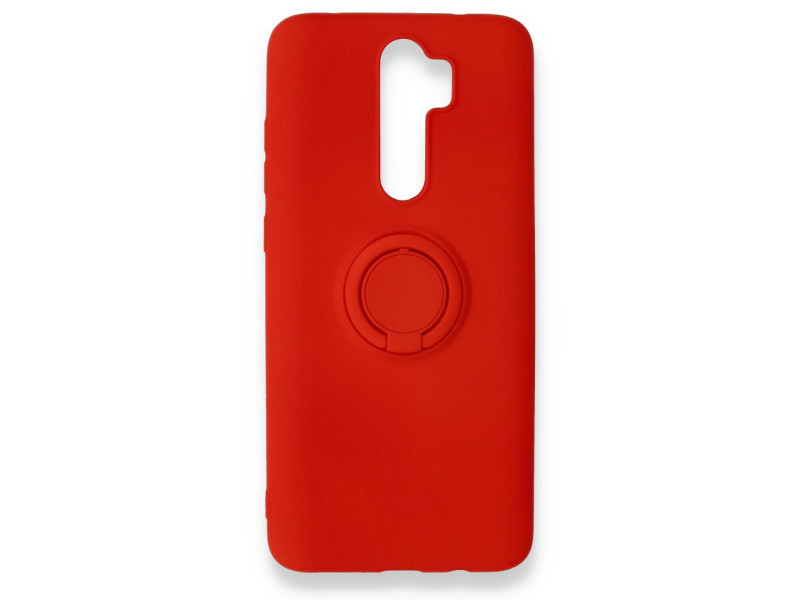 Newface Xiaomi Redmi Note 8 Pro Kılıf Viktor Yüzüklü Silikon - Kırmızı