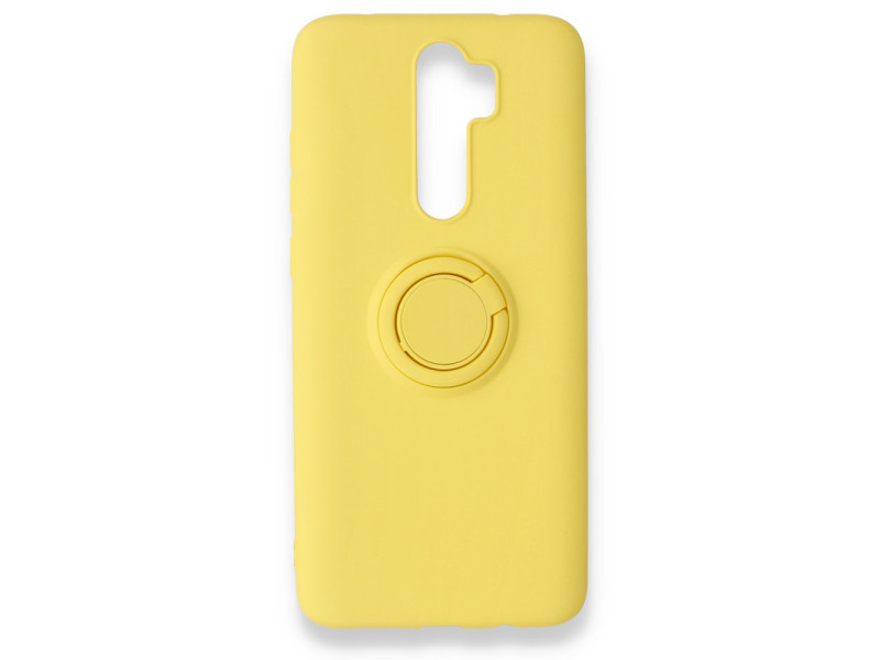 Newface Xiaomi Redmi Note 8 Pro Kılıf Viktor Yüzüklü Silikon - Sarı