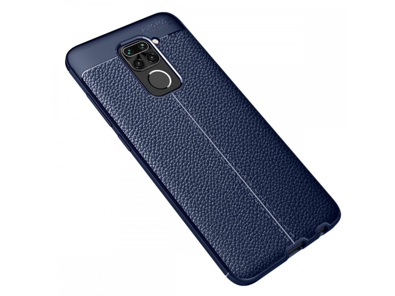 Newface Xiaomi Redmi Note 9 Kılıf Focus Derili Silikon - Lacivert