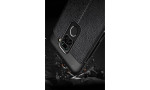 Newface Xiaomi Redmi Note 9 Kılıf Focus Derili Silikon - Siyah