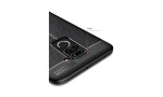Newface Xiaomi Redmi Note 9 Kılıf Focus Derili Silikon - Siyah