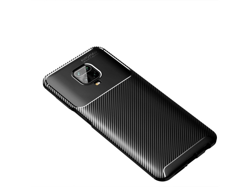 Newface Xiaomi Redmi Note 9 Pro Kılıf Focus Karbon Silikon - Siyah