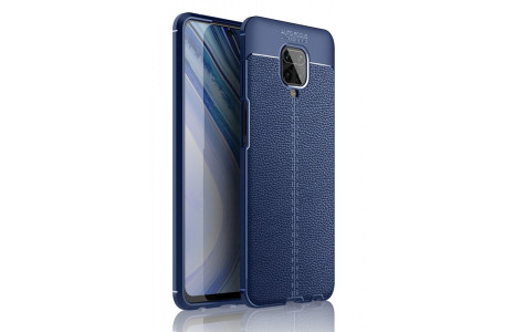 Newface Xiaomi Redmi Note 9S Kılıf Focus Derili Silikon - Lacivert