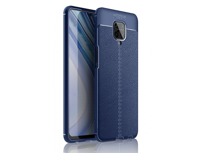 Newface Xiaomi Redmi Note 9S Kılıf Focus Derili Silikon - Lacivert