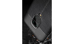 Newface Xiaomi Redmi Note 9S Kılıf Focus Derili Silikon - Siyah