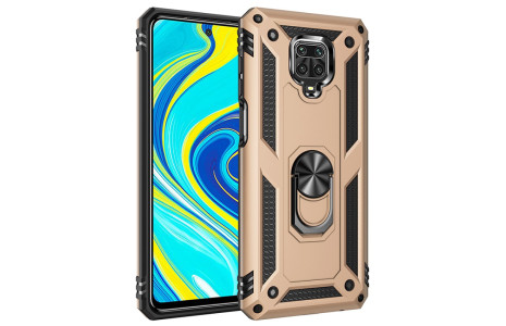 Newface Xiaomi Redmi Note 9S Kılıf Sofya Yüzüklü Silikon Kapak - Gold