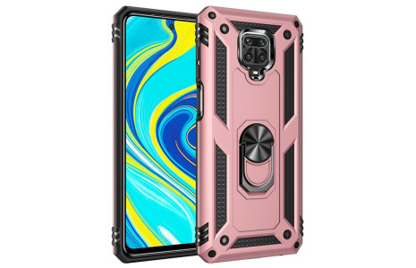 Newface Xiaomi Redmi Note 9S Kılıf Sofya Yüzüklü Silikon Kapak - Rose
