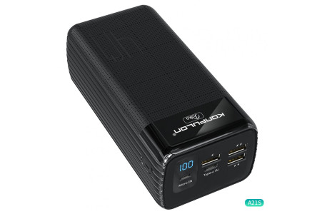 Konfulon A21S Led Işıklı Powerbank 40.000 mAh - Siyah