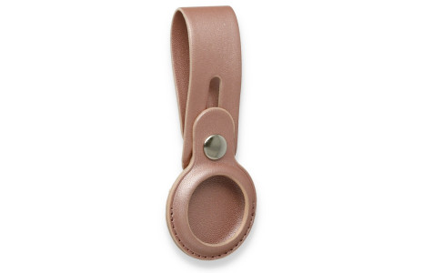 Newface Airtag Askılı Deri Kılıf - Rose Gold