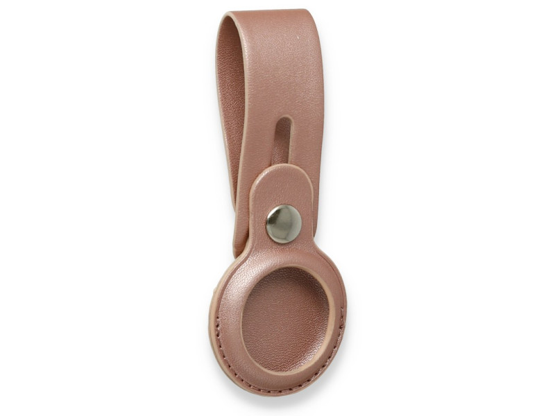 Newface Airtag Askılı Deri Kılıf - Rose Gold