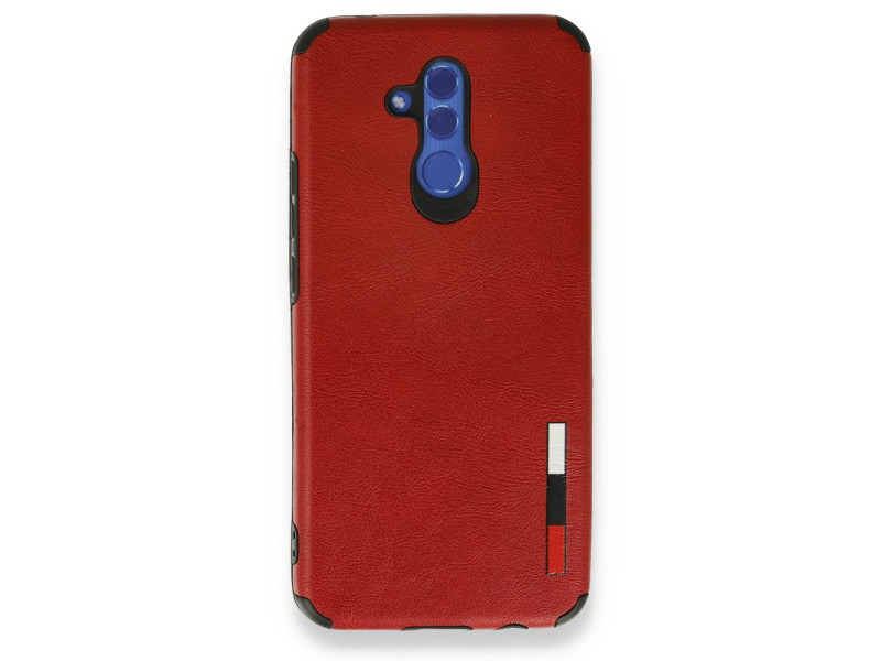 Newface Huawei Mate 20 Lite Kılıf Loop Deri Silikon - Kırmızı