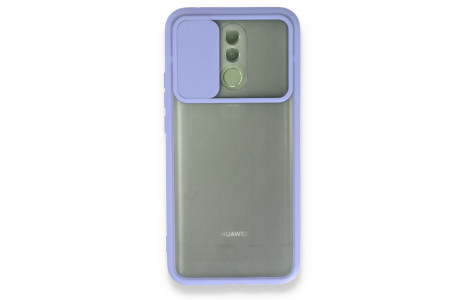 Newface Huawei Mate 20 Lite Kılıf Palm Buzlu Kamera Sürgülü Silikon - Lila