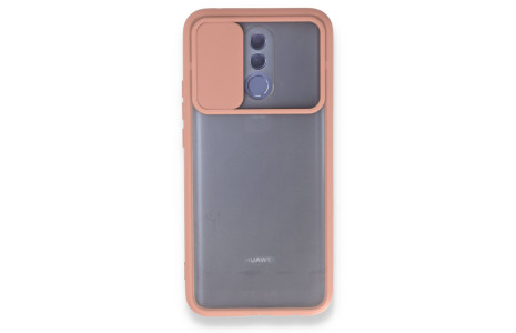Newface Huawei Mate 20 Lite Kılıf Palm Buzlu Kamera Sürgülü Silikon - Pembe