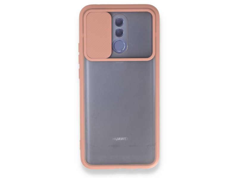 Newface Huawei Mate 20 Lite Kılıf Palm Buzlu Kamera Sürgülü Silikon - Pembe