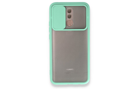 Newface Huawei Mate 20 Lite Kılıf Palm Buzlu Kamera Sürgülü Silikon - Turkuaz