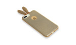 Newface Samsung Galaxy A9 2018 Kılıf Rabbit Simli Silikon - Gold