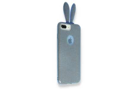 Newface Samsung Galaxy A9 2018 Kılıf Rabbit Simli Silikon - Turkuaz