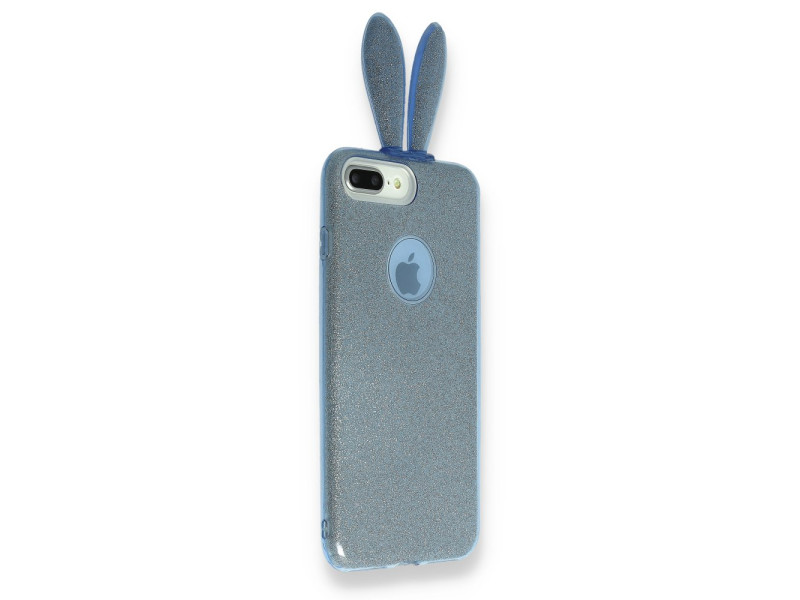 Newface Samsung Galaxy A9 2018 Kılıf Rabbit Simli Silikon - Turkuaz