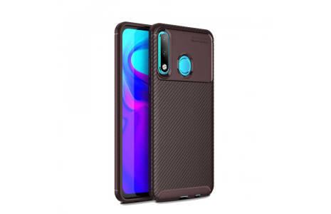 Newface Huawei P30 Lite Kılıf Focus Karbon Silikon - Kahverengi