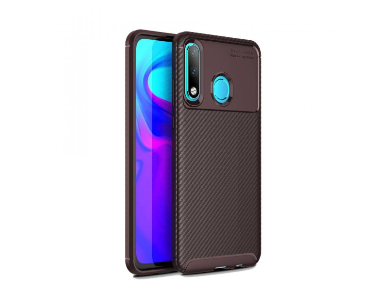 Newface Huawei P30 Lite Kılıf Focus Karbon Silikon - Kahverengi