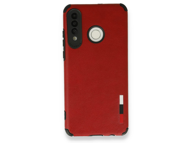 Newface Huawei P30 Lite Kılıf Loop Deri Silikon - Kırmızı