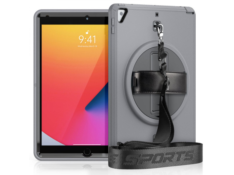 Newface iPad 10.2 (7.nesil) Kılıf Strap-C Otterbox Tablet Kapak - Gri