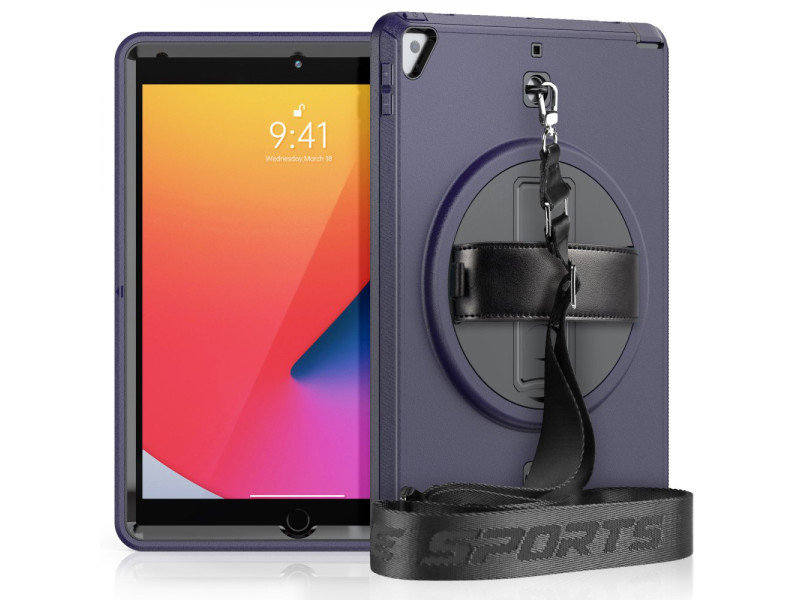Newface iPad 10.2 (7.nesil) Kılıf Strap-C Otterbox Tablet Kapak - Lacivert