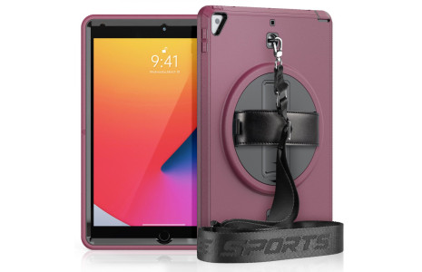Newface iPad 10.2 (7.nesil) Kılıf Strap-C Otterbox Tablet Kapak - Mürdüm