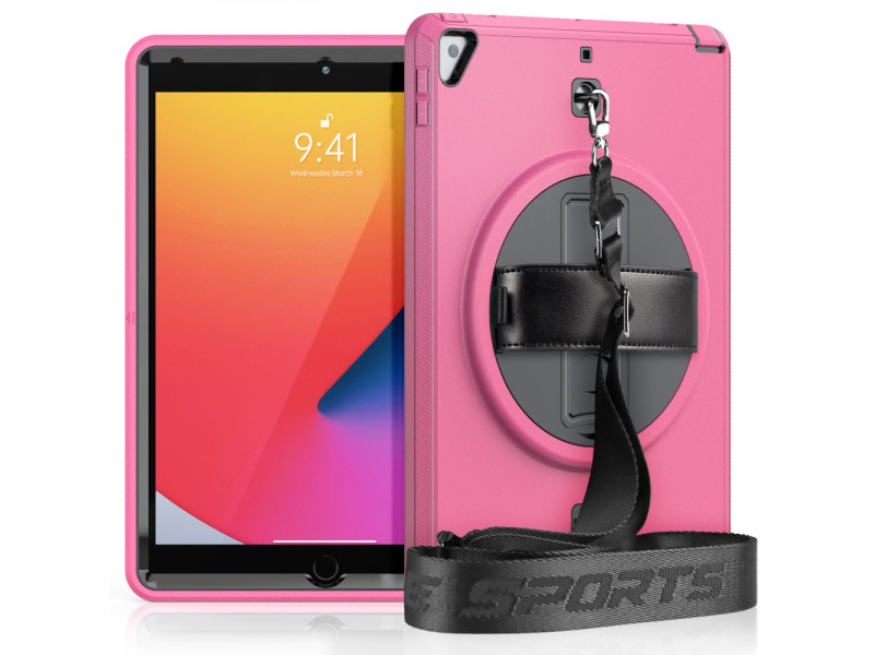 Newface iPad 10.2 (7.nesil) Kılıf Strap-C Otterbox Tablet Kapak - Pembe