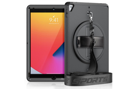 Newface iPad 10.2 (7.nesil) Kılıf Strap-C Otterbox Tablet Kapak - Siyah
