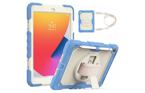 Newface iPad 10.2 (7.nesil) Kılıf Strap New Tablet Kapak - Mavi