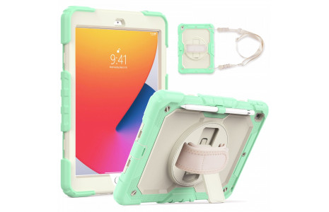 Newface iPad 10.2 (7.nesil) Kılıf Strap New Tablet Kapak - Yeşil