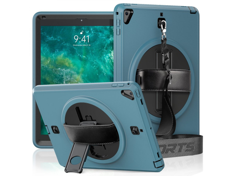 Newface iPad 9.7 (2017) Kılıf Strap-C Otterbox Tablet Kapak - Mavi