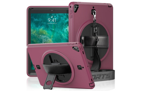 Newface iPad 9.7 (2018) Kılıf Strap-C Otterbox Tablet Kapak - Mürdüm