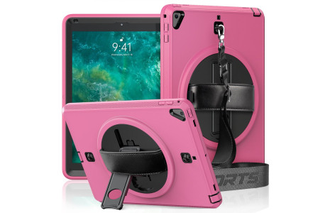 Newface iPad 9.7 (2018) Kılıf Strap-C Otterbox Tablet Kapak - Pembe
