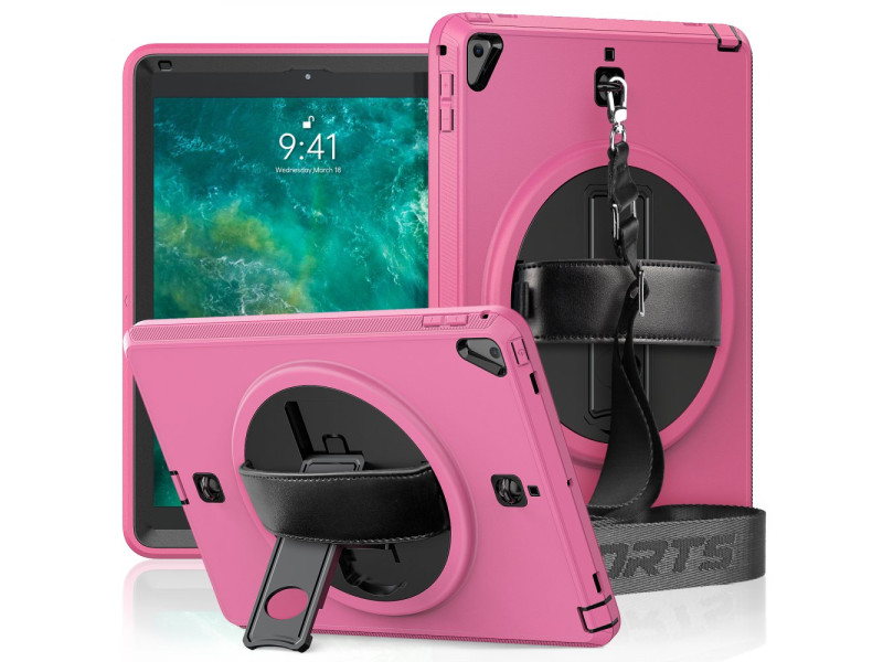 Newface iPad 9.7 (2017) Kılıf Strap-C Otterbox Tablet Kapak - Pembe
