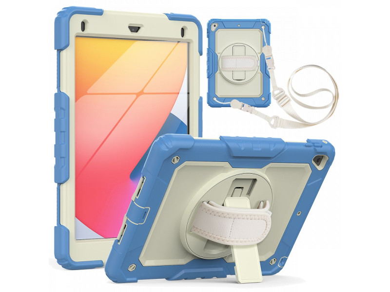Newface iPad 9.7 (2017) Kılıf Strap New Tablet Kapak - Mavi