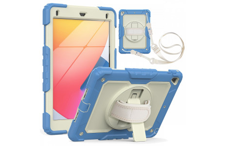 Newface iPad 9.7 (2018) Kılıf Strap New Tablet Kapak - Mavi