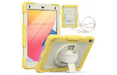 Newface iPad 9.7 (2018) Kılıf Strap New Tablet Kapak - Sarı