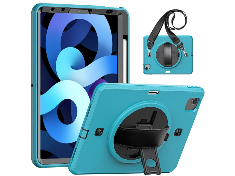 Newface iPad Air 4 10.9 Kılıf Strap-C Otterbox Tablet Kapak - Mavi