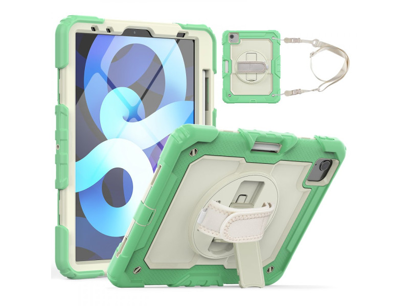 Newface iPad Air 4 10.9 Kılıf Strap New Tablet Kapak - Yeşil